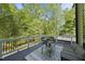 Charming outdoor deck with gray furniture and a rug, providing a cozy space to enjoy nature views at 1401 Freshwater Ct, Wake Forest, NC 27587
