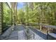 Spacious outdoor deck with modern gray furniture, rug, and wooded scenery, ideal for outdoor relaxation at 1401 Freshwater Ct, Wake Forest, NC 27587