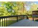 Back deck with wooded view at 1526 Town Home Dr, Apex, NC 27502