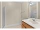 Bathroom with a shower, tile floors, and a vanity at 1526 Town Home Dr, Apex, NC 27502