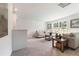 Inviting living room with neutral carpet, stylish furniture, and natural light at 21 Green Links Dr, Cameron, NC 28326