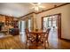 Open dining room area features hardwood floors and an adjoining living space at 213 Huntington Dr, Chapel Hill, NC 27514