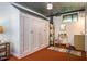 Bedroom featuring built-in storage, a charming vanity area and vintage accents at 2281 Lamont Norwood, Pittsboro, NC 27312