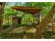 Cozy outdoor gazebo with seating, set amidst lush greenery and rustic surroundings, creating a peaceful retreat at 2281 Lamont Norwood, Pittsboro, NC 27312