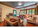 Comfortable living room featuring cozy seating, a metal ceiling and bright natural lighting at 2281 Lamont Norwood, Pittsboro, NC 27312