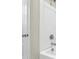 Close-up of the shower-tub combination featuring white fixtures at 2901 Murray Ridge Trl, Apex, NC 27502