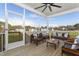 Screened porch featuring comfortable seating and serene outdoor views, perfect for relaxing and enjoying the fresh air at 315 Adams Pointe Ct, Angier, NC 27501
