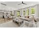 Spacious open-concept layout with a kitchen, dining, and living room featuring modern decor and natural light at 3221 Skycrest Dr, Raleigh, NC 27604