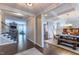 Elegant dining room with coffered ceiling and an open layout at 4424 Bonnie Loch Dr, Burlington, NC 27215