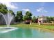 Community entrance featuring a lovely pond with a fountain at 4424 Bonnie Loch Dr, Burlington, NC 27215