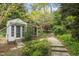 Charming shed in a lush garden setting at 611 Beaver Dam Rd, Raleigh, NC 27607