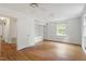 Spacious bedroom features hardwood floors, window, and a large closet for ample storage and natural light at 611 Beaver Dam Rd, Raleigh, NC 27607
