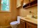 Small bathroom with vanity, sink, and toilet at 810 Nancy St, Durham, NC 27701