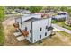 Aerial view of the rear of a new construction duplex with balconies at 834 Day Ave, Burlington, NC 27217