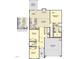 Detailed floor plan showcasing the layout of the home, including bedrooms, kitchen, and garage at 90 Malbec Way, Youngsville, NC 27596