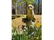 Stone animal statue in a flower garden at 910 Old Orchard Rd, Chapel Hill, NC 27517