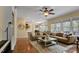 Spacious open floor plan with seating area connected to dining room and kitchen at 1335 Saint Andrews Dr, Mebane, NC 27302
