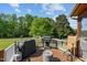 Spacious outdoor deck with a grill, seating, and views of the expansive backyard at 20 Sanders Rd, Benson, NC 27504