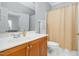 Neutral bathroom featuring a vanity with ample countertop space and shower with curtain at 3001 Greystone Dr, Rocky Mount, NC 27804