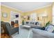 Comfortable living room featuring stylish seating, layered rug, and large windows for ample natural light at 3001 Greystone Dr, Rocky Mount, NC 27804