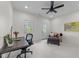 Home office space with natural light featuring a ceiling fan and comfortable seating at 312 Alliance Cir, Cary, NC 27519