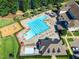 Aerial view of community pool and clubhouse amenities at 39 Drayton St, Clayton, NC 27527