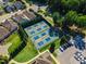 Aerial view of community tennis courts at 39 Drayton St, Clayton, NC 27527