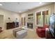 Finished basement with fireplace, access to the backyard and furniture at 3928 White Chapel Way, Raleigh, NC 27615