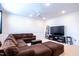 Large bonus room with a sectional sofa, trim and entertainment center, perfect for Gathering gatherings at 408 Torwood Cir, Apex, NC 27523