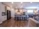 Modern kitchen featuring a large island, stainless steel appliances, and stylish seating at 408 Torwood Cir, Apex, NC 27523