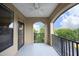 Relaxing balcony with black metal railing offering views of the community and sky at 700 Finsbury St # 306, Durham, NC 27703