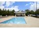 Beautiful community swimming pool with a covered picnic area for relaxing outdoors at 700 Finsbury St # 306, Durham, NC 27703