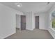 A bedroom features neutral carpet and two closets at 858 Lake Artesia Ln, Fuquay Varina, NC 27526