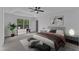 The main bedroom features a plush bed, natural light, and modern furnishings creating a relaxing retreat at 858 Lake Artesia Ln, Fuquay Varina, NC 27526