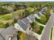 Scenic aerial view of a neighborhood featuring well-maintained homes and lush green landscaping at 9220 Meadow Mist Ct, Raleigh, NC 27617