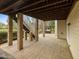 Spacious patio area with outdoor kitchen and stairs leading to upper level at 9220 Meadow Mist Ct, Raleigh, NC 27617