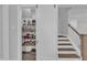 Well-stocked pantry with shelving and storage solutions, conveniently located near the kitchen and stairs at 1136 Remey Ave, Wake Forest, NC 27587