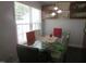 Charming dining room features a glass table, colorful chairs, and ample natural light from the window at 1613 Beacon Valley Dr, Raleigh, NC 27604