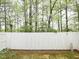 A fenced backyard with lush green grass and mature trees offering privacy at 2067 White Pond Ct, Apex, NC 27523