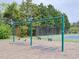 A community swing set and a tennis court offer many play areas at 2067 White Pond Ct, Apex, NC 27523