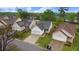 Aerial view of homes in a well maintained neighborhood with mature trees and landscaping at 2120 Castle Pines Dr, Raleigh, NC 27604