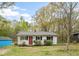 Charming single-story home with a red front door and a well-maintained front yard at 2721 Thelma St, Durham, NC 27704