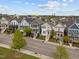 Aerial view showcasing a vibrant neighborhood with a mix of architectural styles and well-kept landscaping at 282 Granite Mill Blvd, Chapel Hill, NC 27516