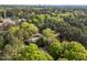 Beautiful aerial view showcasing the home's location within a lush green landscape and distant skyline at 3014 Hope Valley Rd, Durham, NC 27707