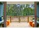 Cozy covered deck with comfortable seating and a beautiful view of the wooded backyard at 4504 Mint Leaf Ln, Raleigh, NC 27612