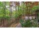 A stone path winds through the landscaped backyard, offering a serene escape at 635 Kensington Dr, Chapel Hill, NC 27514