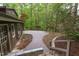 Lovely home with a brick patio, mature trees, and landscaped surroundings at 635 Kensington Dr, Chapel Hill, NC 27514