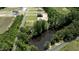 Overhead view of pond near new construction community at 8620 Dukes Lake Rd, Zebulon, NC 27597