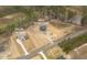 Aerial view of a new construction property with two homes; one is under contract at 8620 Dukes Lake Rd, Zebulon, NC 27597