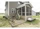 Cozy back porch with outdoor seating, a grill, and access to the backyard at 1108 Agio Ct, Zebulon, NC 27597